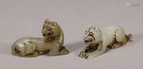 Han Dynasty - Pair of Jade Tiger