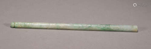 Qing Dynasty - Jadeite Brush Shaft