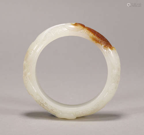 Qing Dynasty - Hetian Jade Dragon Bracelet