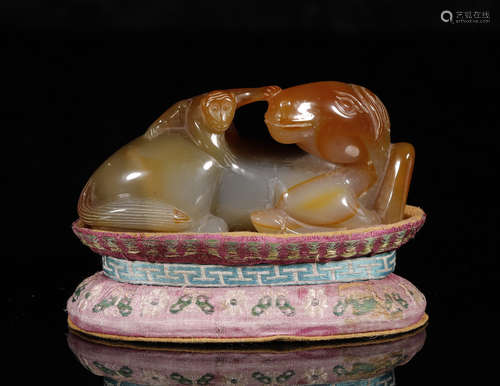 Qing Dynasty - Agate Horse Decoration