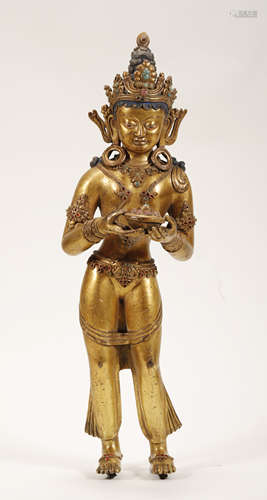 Ming Dynasty - Gilt Lady Statue