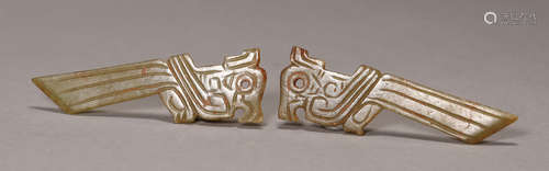 Shang Dynasty - Pair of Jade Phoenix