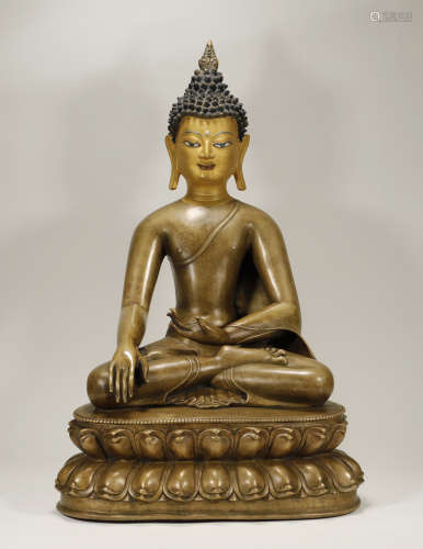 14th Century Bronze Gautama Buddha Statue