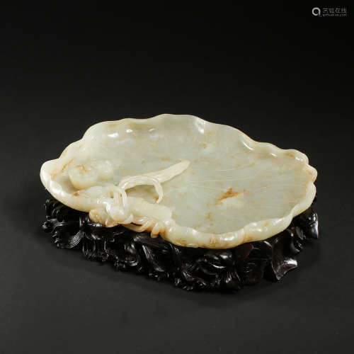 HETIAN JADE ZILIAO BRUSH WASHER, MING DYNASTY, CHINA