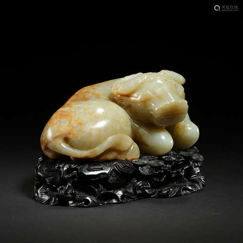 HETIAN JADE ZILIAO BULL, MING DYNASTY, CHINA