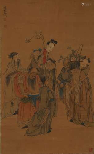 A Chinese Eight Immortals Painting, Huang Shen Mark