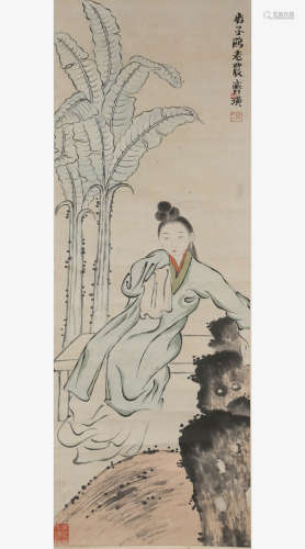 A Chinese Figure Painting, Qi Baishi Mark