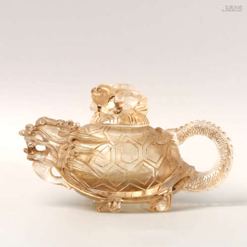 A Turtle Shaped Crystal Pot