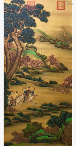 A Chinese Hunting Painting, Lang Shining Mark