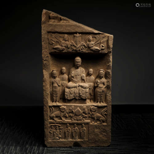 A Sand Stone Carved Buddha Stele