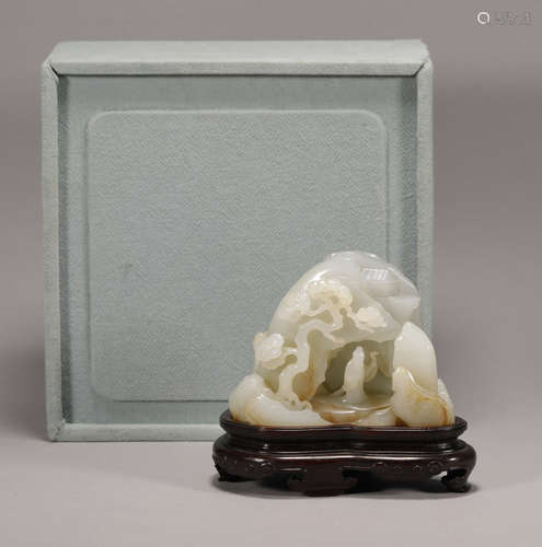 Qing Dynasty - Mountain Shape Hetian Jade Decoration