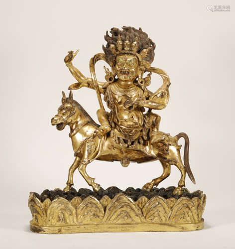 Qing Dynasty - Gilt Buddha Statue