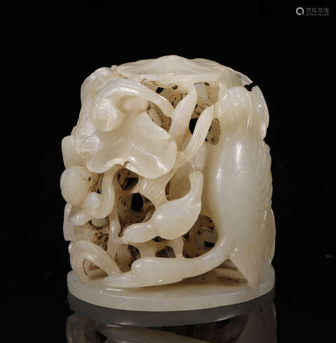 Yuan Dynasty - Hetian Jade Censer Top