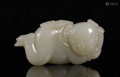 Qing Dynasty - Hetian Jade Ruyi Figure