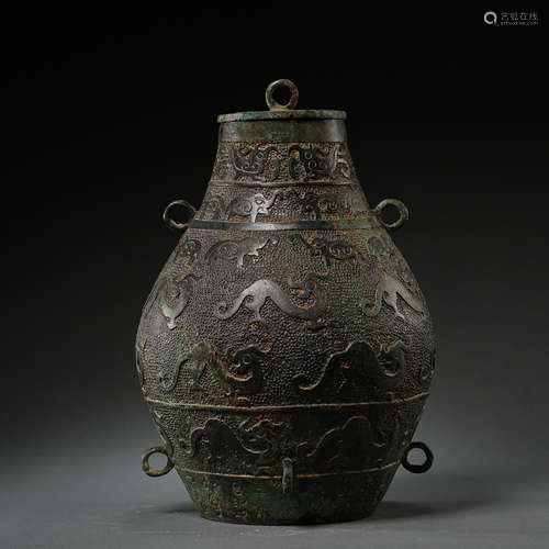 BRONZE JAR, HAN DYNASTY, CHINA