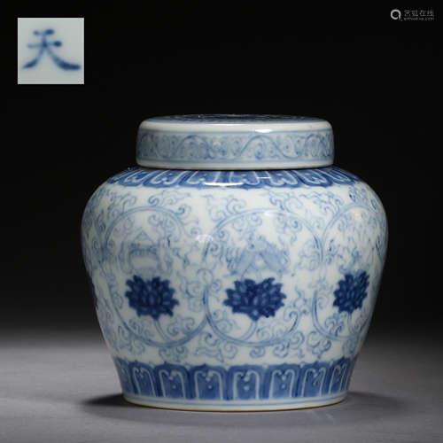 BLUE AND WHITE POT, CHINA