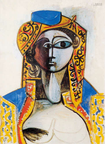 巴勃罗·鲁伊斯·毕加索  立体女子 镜框 石版画