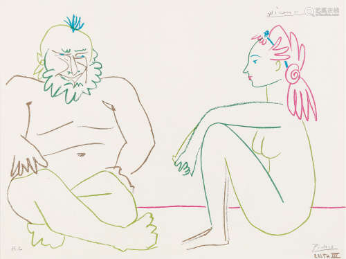 巴勃罗·鲁伊斯·毕加索  对话 镜框 石版画