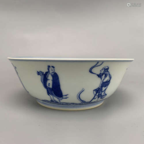 A Blue and White Figure Porcelain Bowl