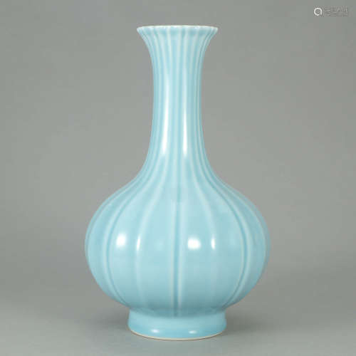 A Blue Glazed Porcelain Vase