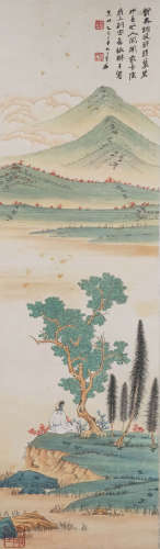 A Chinese Hanging Scroll Painting, Zhang Daqian Mark