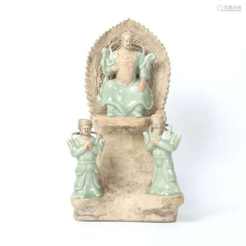 A Longquan Kiln Porcelain Buddha Statue