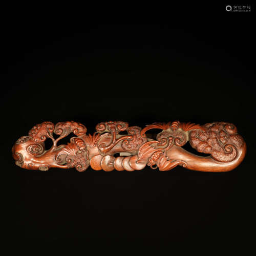 A Bamboo Carved Lucid Ganoderma Arm Stand