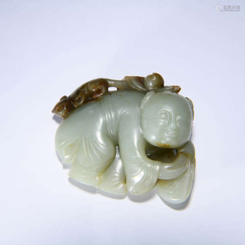 A Jade Carved Figure Ornament