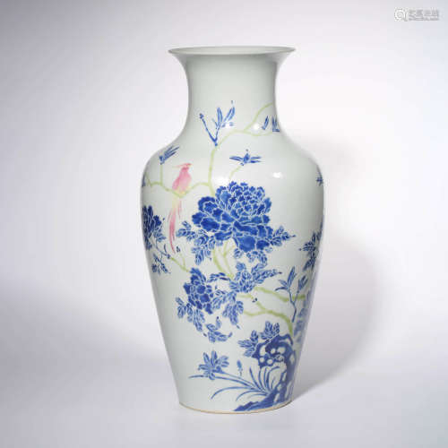 A Bird and Flower Porcelain Vase