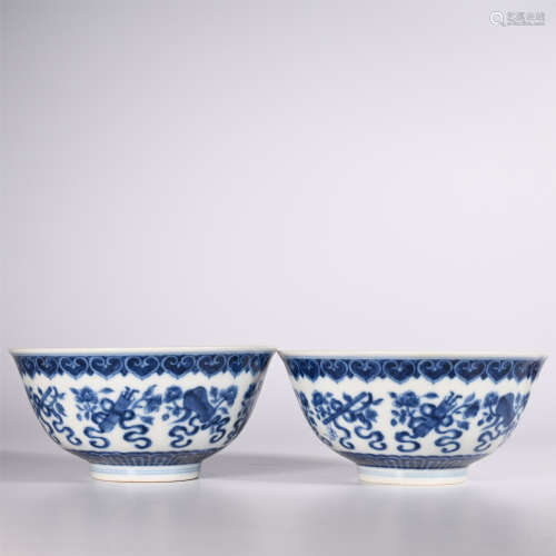 Qing Dynasty Qianlong Blue and White Flower Bowl
