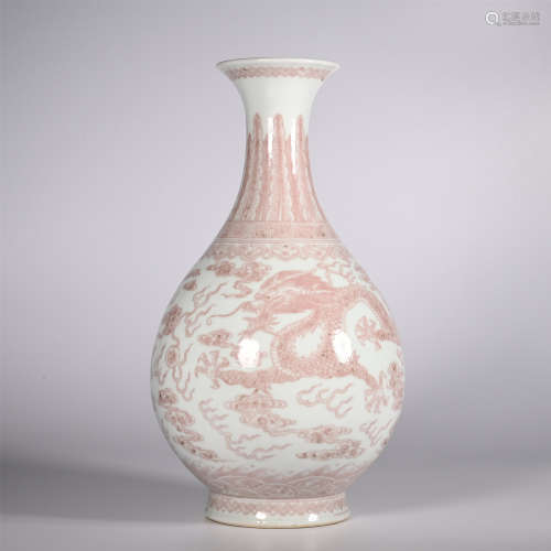 Qing Dynasty Qianlong famille rose jade pot spring