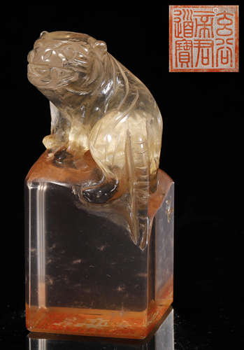 Qing Dynasty - Tiger Shape Crystal Seal