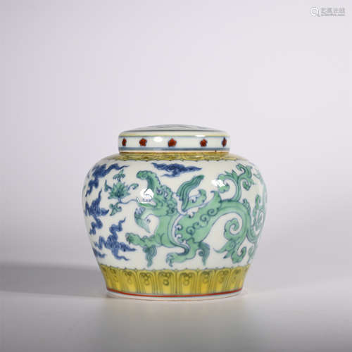 Qing bucket color flower pot