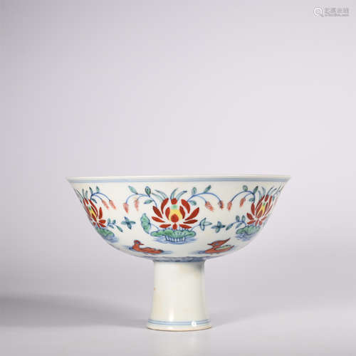 Ming pastel high-foot bowl