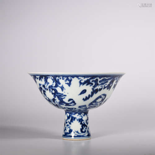 Ming and white high-foot bowl