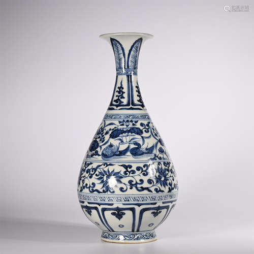 Ming A blue and white jade pot spring vase