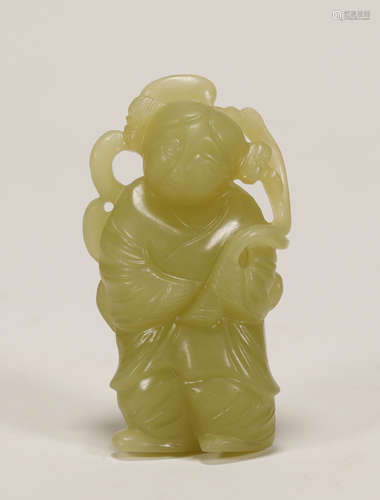 Qing Dynasty - Hetian Yellow Jade Figure