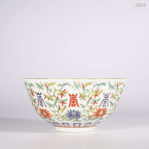 Qianlong famille rose flower bowl