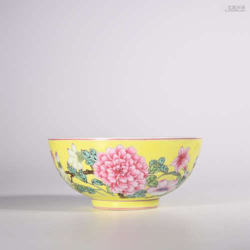 Qing pastel flower bowl