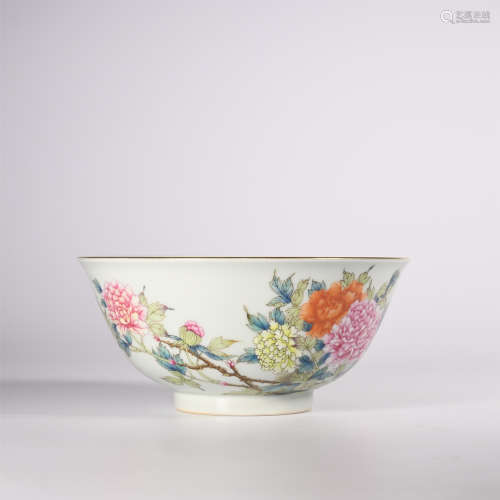 Qing pastel flower bowl
