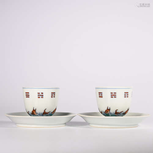 Qing Kangxi famille rose small cup