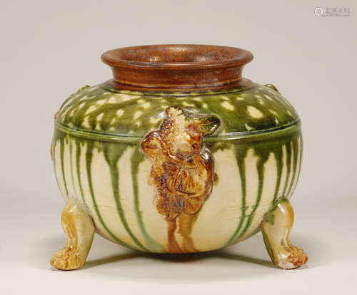 Tang Dynasty - Sancai Tripod Censer