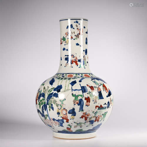 Qing pastel flower vase