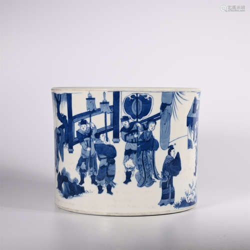 Ming Dynasty blue and white character pen holder