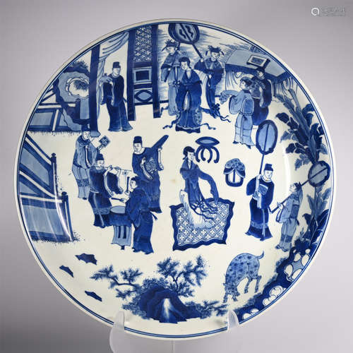 Qing Dynasty Blue and White Plate