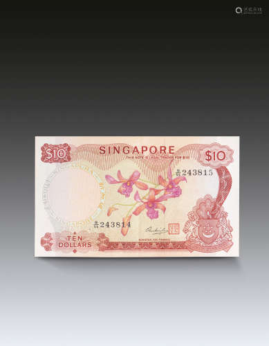 新加坡胡姬花错版10元钞票