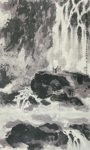 傅益瑶（b.1947）  观瀑图