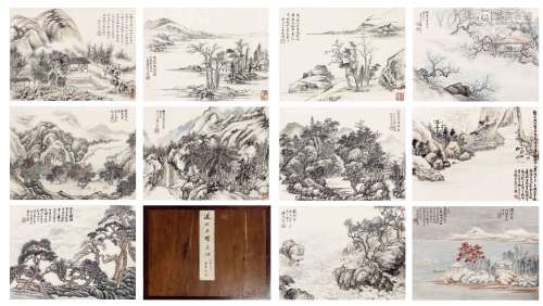顾麟士（1865-1930）、张石园（1898-1959）等 山水册页