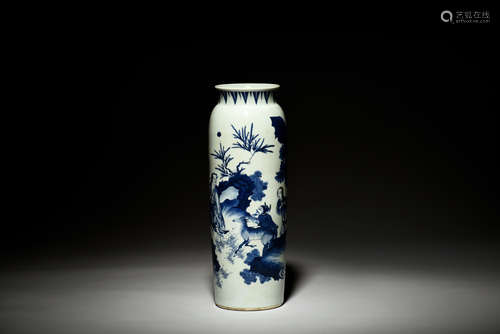 BLUE AND WHITE 'PEOPLE' VASE