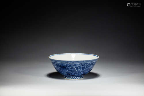 BLUE AND WHITE 'MYTHICAL BEASTS' BOWL